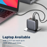 LDNIO Q408 100W GaN USB+3 USB-C / Typ-C Interface Ladegerät mit 1m 100W USB-C / Typ-C zu USB-C / Typ-C Datenkabel, EU Stecker, UK Stecker, US Stecker