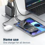 LDNIO Q408 100W GaN USB+3 USB-C / Typ-C Interface Ladegerät mit 1m 100W USB-C / Typ-C zu USB-C / Typ-C Datenkabel, EU Stecker, UK Stecker, US Stecker