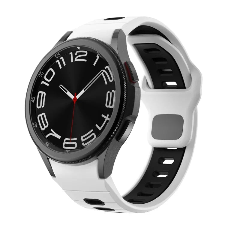 Zweifarbiges Silikon-Uhrenarmband mit Streifen und umgekehrter Schnalle, für Samsung Galaxy Watch 7/6