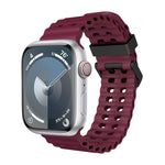 Ocean Dual-Row Hole Silicone Watch Band, For Apple Watch SE 2023 44mm, For Apple Watch Ultra 2 49mm, For Apple Watch Series 9 45mm