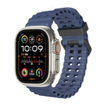 Ocean Dual-Row Hole Silicone Watch Band, For Apple Watch SE 2023 44mm, For Apple Watch Ultra 2 49mm, For Apple Watch Series 9 45mm