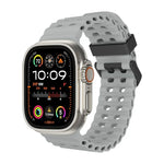 Ocean Dual-Row Hole Silicone Watch Band, For Apple Watch SE 2023 44mm, For Apple Watch Ultra 2 49mm, For Apple Watch Series 9 45mm