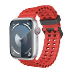 Ocean Dual-Row Hole Silicone Watch Band, For Apple Watch SE 2023 44mm, For Apple Watch Ultra 2 49mm, For Apple Watch Series 9 45mm