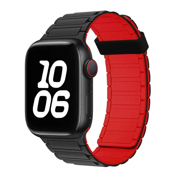 Magnetisches Silikon-Uhrenarmband mit drei Perlen, passend für Apple Watch SE 2023 (44 mm)