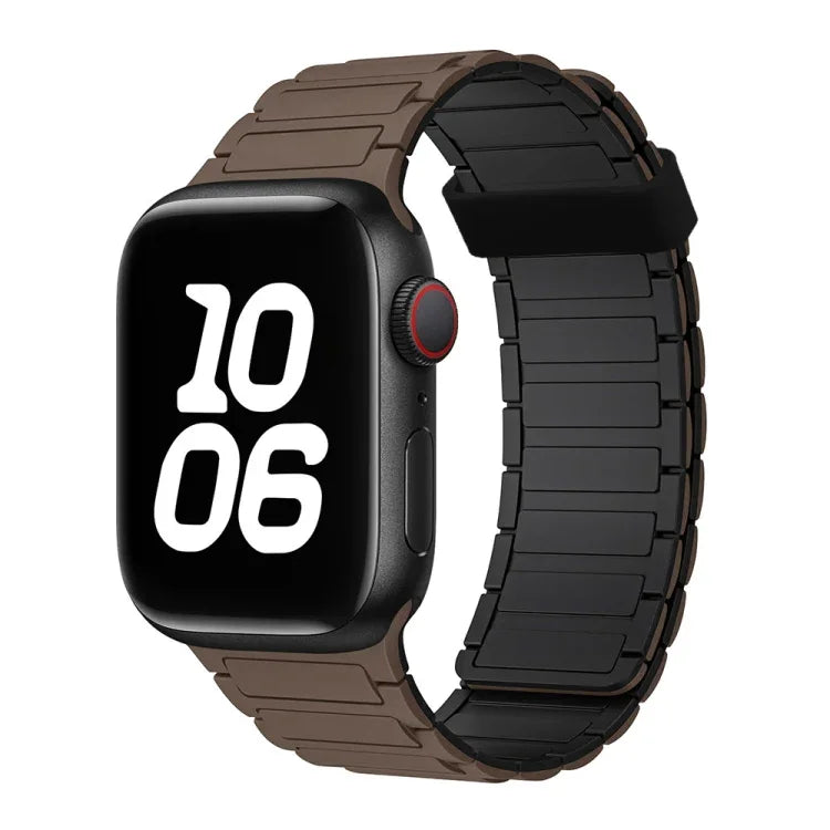 Magnetisches Silikon-Uhrenarmband mit drei Perlen, passend für Apple Watch SE 2023 (44 mm)