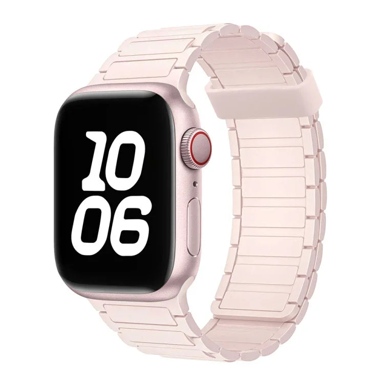 Magnetisches Silikon-Uhrenarmband mit drei Perlen, passend für Apple Watch Series 9 (45 mm)
