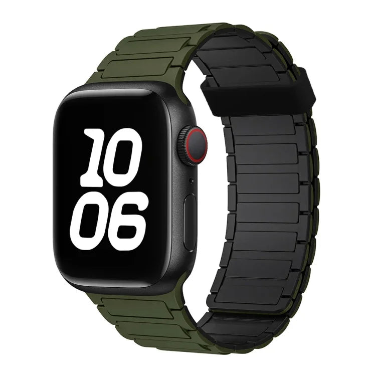 Magnetisches Silikon-Uhrenarmband mit drei Perlen, passend für Apple Watch Series 8 (41 mm)