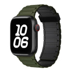 Magnetisches Silikon-Uhrenarmband mit drei Perlen, passend für Apple Watch Series 7 (45 mm)