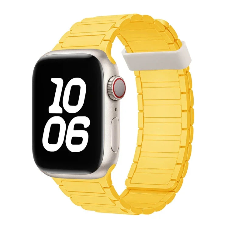 Magnetisches Silikon-Uhrenarmband mit drei Perlen, passend für Apple Watch Series 7 (45 mm)