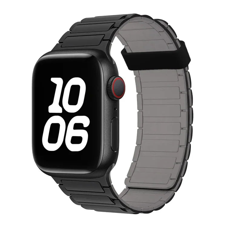 Magnetisches Silikon-Uhrenarmband mit drei Perlen, passend für Apple Watch Series 5 (44 mm)