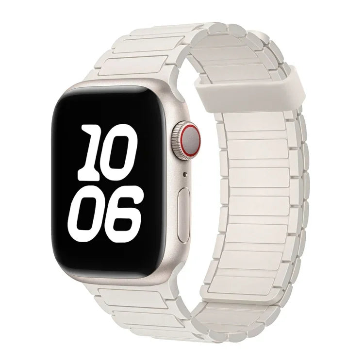 Magnetisches Silikon-Uhrenarmband mit drei Perlen, passend für Apple Watch Series 5 (44 mm)