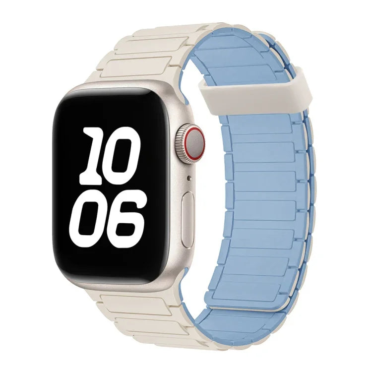 Magnetisches Silikon-Uhrenarmband mit drei Perlen, passend für Apple Watch Series 4 (40 mm)