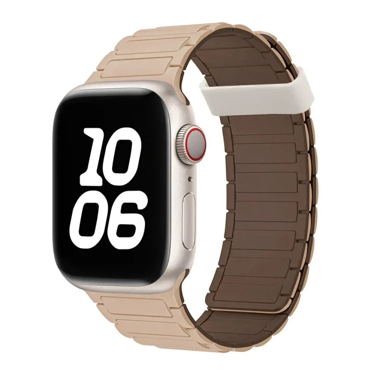 Magnetisches Silikon-Uhrenarmband mit drei Perlen, passend für Apple Watch Series 4 (40 mm)