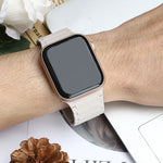 Magnetisches Silikon-Uhrenarmband mit drei Perlen, passend für Apple Watch Series 9 (45 mm)