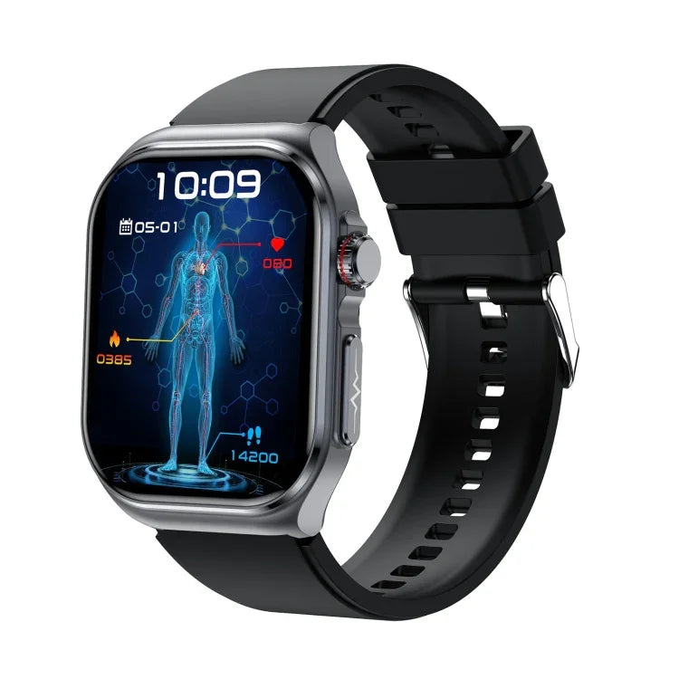 ET585 Smartwatch mit 2,04 Zoll Silikonarmband, IP68 wasserdicht, unterstützt EKG- und Blutzusammensetzungsmessung