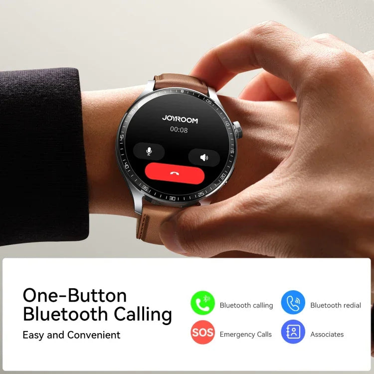 JOYROOM JR-FC2 Pro Smartwatch der Classic-Serie, 1,46-Zoll-Display, unterstützt Bluetooth-Anrufe, Herzfrequenzmessung und Blutsauerstoffmessung.