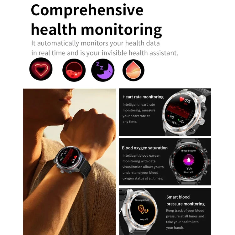 LC19 1,53 Zoll 2-in-1 Bluetooth-Kopfhörer, IP67 wasserdichte Smartwatch mit Schlafüberwachung