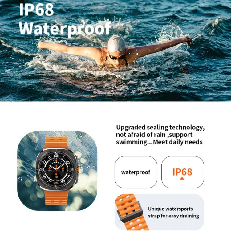 W7 1,43 Zoll IP68 wasserdichte Smartwatch mit Bewegungserinnerung und Schlafüberwachung