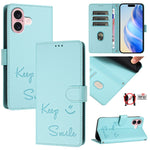 Smile Prägung RFID Leder-Handyhülle, für iPhone 16, für iPhone 15 Pro Max, für iPhone 15 Pro, für iPhone 15 Plus, für iPhone 15, für iPhone 14 Plus, für iPhone 14 / 13, für iPhone 14 Pro
