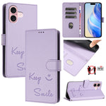 Smile Prägung RFID Leder-Handyhülle, für iPhone 16, für iPhone 15 Pro Max, für iPhone 15 Pro, für iPhone 15 Plus, für iPhone 15, für iPhone 14 Plus, für iPhone 14 / 13, für iPhone 14 Pro