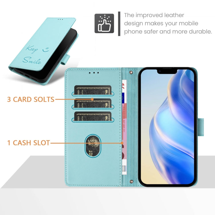 Smile Prägung RFID Leder-Handyhülle, Für iPhone 14 Pro Max, Für iPhone SE 2022 / 2020 / 8 / 7, Für iPhone 13 Pro Max, Für iPhone 13 Pro, Für iPhone 13 mini, Für iPhone 12 / 12 Pro, Für iPhone 12 Pro Max, Für iPhone 12 mini