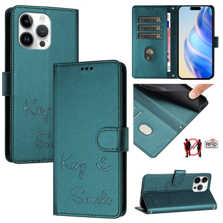 Smile Prägung RFID Leder-Handyhülle, Für iPhone 14 Pro Max, Für iPhone SE 2022 / 2020 / 8 / 7, Für iPhone 13 Pro Max, Für iPhone 13 Pro, Für iPhone 13 mini, Für iPhone 12 / 12 Pro, Für iPhone 12 Pro Max, Für iPhone 12 mini