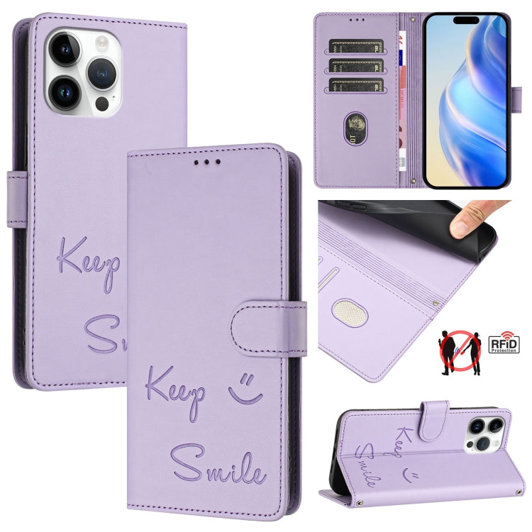 Smile Prägung RFID Leder-Handyhülle, Für iPhone 14 Pro Max, Für iPhone SE 2022 / 2020 / 8 / 7, Für iPhone 13 Pro Max, Für iPhone 13 Pro, Für iPhone 13 mini, Für iPhone 12 / 12 Pro, Für iPhone 12 Pro Max, Für iPhone 12 mini