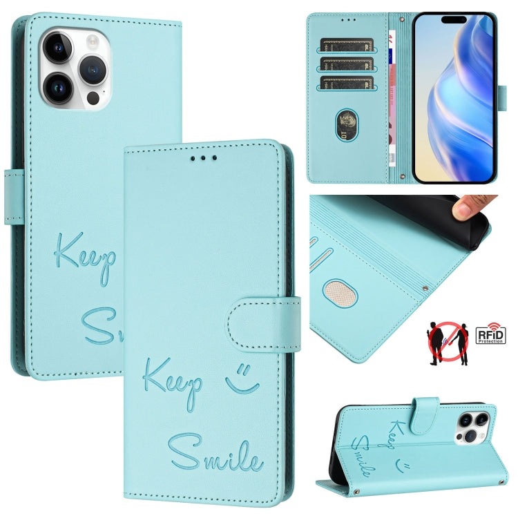 Smile Prägung RFID Leder-Handyhülle, Für iPhone 14 Pro Max, Für iPhone SE 2022 / 2020 / 8 / 7, Für iPhone 13 Pro Max, Für iPhone 13 Pro, Für iPhone 13 mini, Für iPhone 12 / 12 Pro, Für iPhone 12 Pro Max, Für iPhone 12 mini