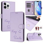 Smile Prägung RFID Leder-Handyhülle, Für iPhone 14 Pro Max, Für iPhone SE 2022 / 2020 / 8 / 7, Für iPhone 13 Pro Max, Für iPhone 13 Pro, Für iPhone 13 mini, Für iPhone 12 / 12 Pro, Für iPhone 12 Pro Max, Für iPhone 12 mini