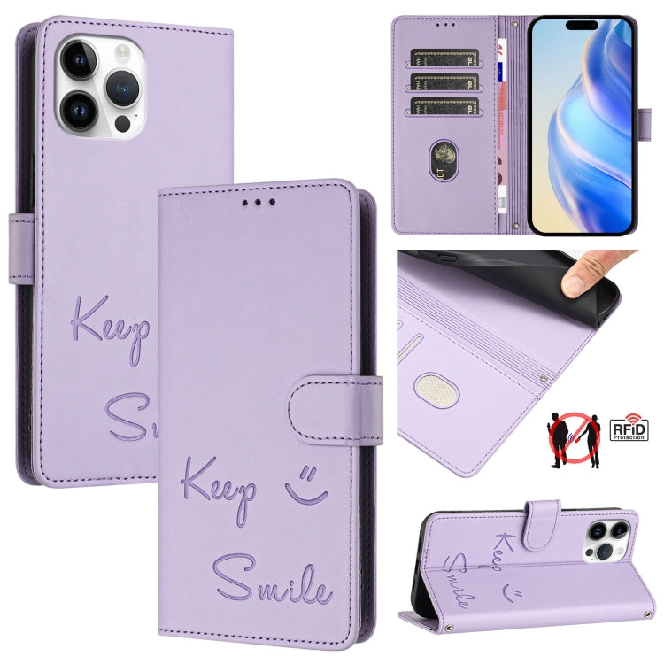 Smile Prägung RFID Leder-Handyhülle, Für iPhone 14 Pro Max, Für iPhone SE 2022 / 2020 / 8 / 7, Für iPhone 13 Pro Max, Für iPhone 13 Pro, Für iPhone 13 mini, Für iPhone 12 / 12 Pro, Für iPhone 12 Pro Max, Für iPhone 12 mini