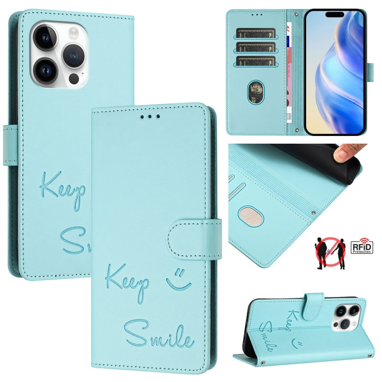 Smile Prägung RFID Leder-Handyhülle, Für iPhone 14 Pro Max, Für iPhone SE 2022 / 2020 / 8 / 7, Für iPhone 13 Pro Max, Für iPhone 13 Pro, Für iPhone 13 mini, Für iPhone 12 / 12 Pro, Für iPhone 12 Pro Max, Für iPhone 12 mini