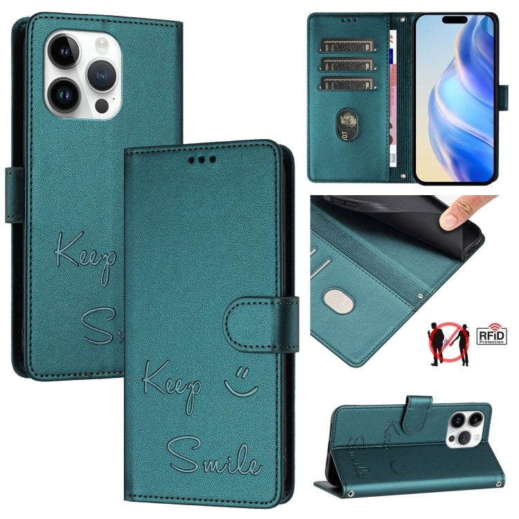 Smile Prägung RFID Leder-Handyhülle, Für iPhone 14 Pro Max, Für iPhone SE 2022 / 2020 / 8 / 7, Für iPhone 13 Pro Max, Für iPhone 13 Pro, Für iPhone 13 mini, Für iPhone 12 / 12 Pro, Für iPhone 12 Pro Max, Für iPhone 12 mini