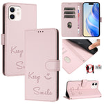 Smile Prägung RFID Leder-Handyhülle, Für iPhone 14 Pro Max, Für iPhone SE 2022 / 2020 / 8 / 7, Für iPhone 13 Pro Max, Für iPhone 13 Pro, Für iPhone 13 mini, Für iPhone 12 / 12 Pro, Für iPhone 12 Pro Max, Für iPhone 12 mini