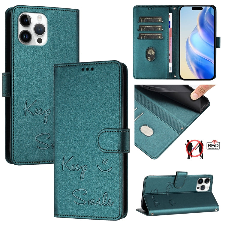 Smile Prägung RFID Leder-Handyhülle, Für iPhone 14 Pro Max, Für iPhone SE 2022 / 2020 / 8 / 7, Für iPhone 13 Pro Max, Für iPhone 13 Pro, Für iPhone 13 mini, Für iPhone 12 / 12 Pro, Für iPhone 12 Pro Max, Für iPhone 12 mini