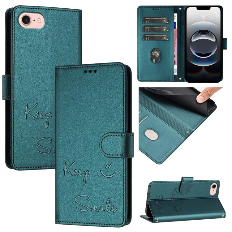 RFID-Lederhandyhülle mit Smile-Prägung, für iPhone 17 Pro Max, für iPhone 17 Pro, für iPhone 17, für iPhone Air, für iPhone SE 2024, für iPhone 16 Pro Max, für iPhone 16 Pro, für iPhone 16 Plus