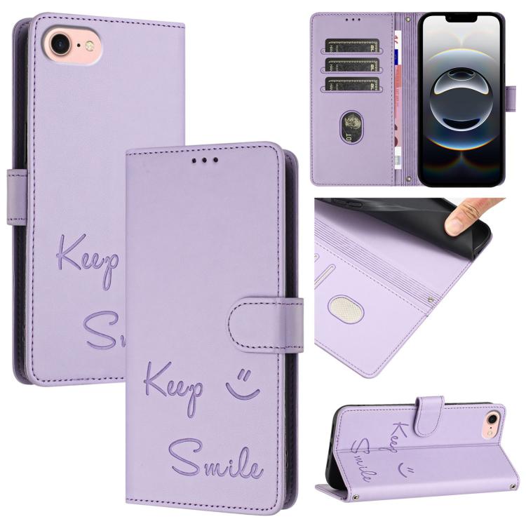 RFID-Lederhandyhülle mit Smile-Prägung, für iPhone 17 Pro Max, für iPhone 17 Pro, für iPhone 17, für iPhone Air, für iPhone SE 2024, für iPhone 16 Pro Max, für iPhone 16 Pro, für iPhone 16 Plus