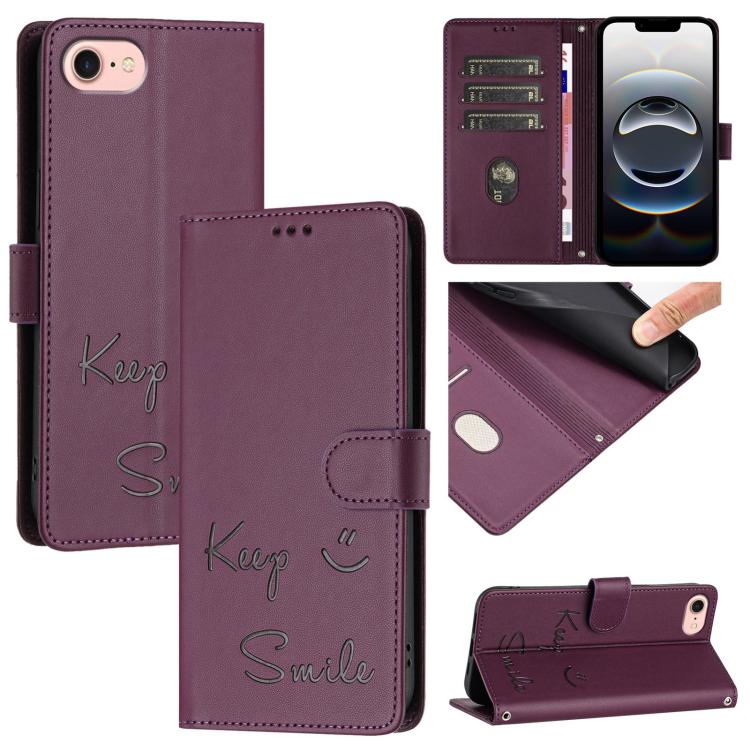 RFID-Lederhandyhülle mit Smile-Prägung, für iPhone 17 Pro Max, für iPhone 17 Pro, für iPhone 17, für iPhone Air, für iPhone SE 2024, für iPhone 16 Pro Max, für iPhone 16 Pro, für iPhone 16 Plus