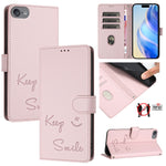 Smile Prägung RFID Leder-Handyhülle, Für iPhone 11 Pro Max, Für iPhone 11, Für iPhone 11 Pro, Für iPod Touch 7 / 6 / 5, Für iPhone X / XS, Für iPhone XR, Für iPhone XS Max, Für iPhone 8 Plus / 7 Plus