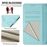 RFID-Lederhandyhülle mit Smile-Prägung, für iPhone 17 Pro Max, für iPhone 17 Pro, für iPhone 17, für iPhone Air, für iPhone SE 2024, für iPhone 16 Pro Max, für iPhone 16 Pro, für iPhone 16 Plus