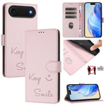 RFID-Lederhandyhülle mit Smile-Prägung, für iPhone 17 Pro Max, für iPhone 17 Pro, für iPhone 17, für iPhone Air, für iPhone SE 2024, für iPhone 16 Pro Max, für iPhone 16 Pro, für iPhone 16 Plus