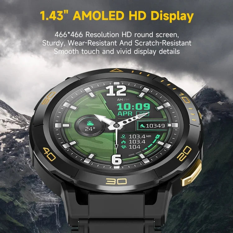 LEMFO Z1 Smartwatch mit 1,43 Zoll AMOLED-Display, 4G-Netzwerk, Android 8.1, 4 GB RAM + 64 GB internem Speicher, Eurasische Version