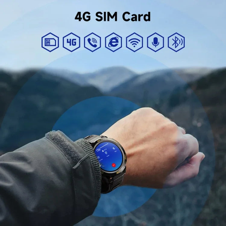 LEMFO Z1 Smartwatch mit 1,43 Zoll AMOLED-Display, 4G-Netzwerk, Android 8.1, 4 GB RAM + 64 GB internem Speicher, Eurasische Version