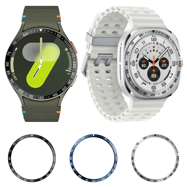 Smartwatch-Zifferblatt im Stil E mit Edelstahl-Lünettenring, passend für Samsung Galaxy Watch Ultra 47 mm, Samsung Galaxy Watch 7 44 mm und Samsung Galaxy Watch 7 40 mm
