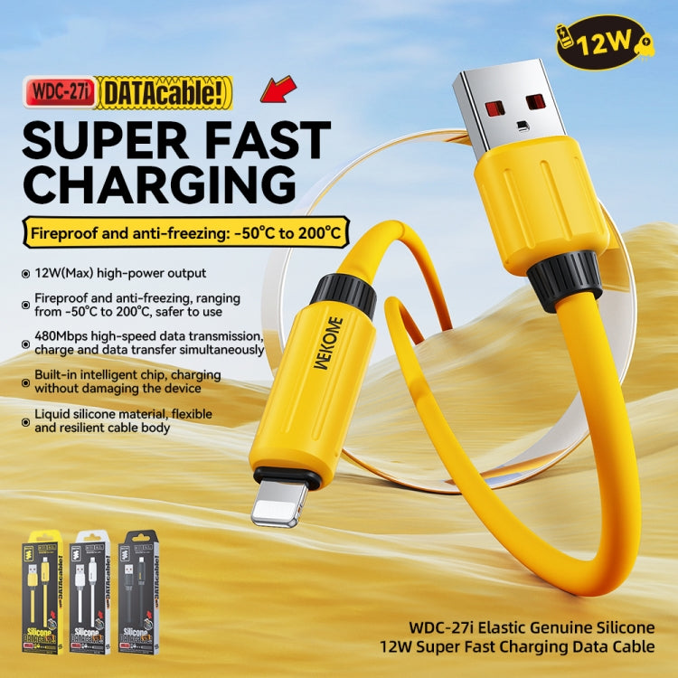 WK WDC-27i Elastisches echtes Silikon 1m 12W USB zu 8 Pin Schnelllade-Datenkabel, WDC-27i