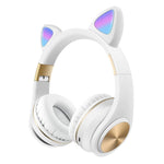 Cat Ears Bluetooth Wireless Headphones Gaming Headset with Light
