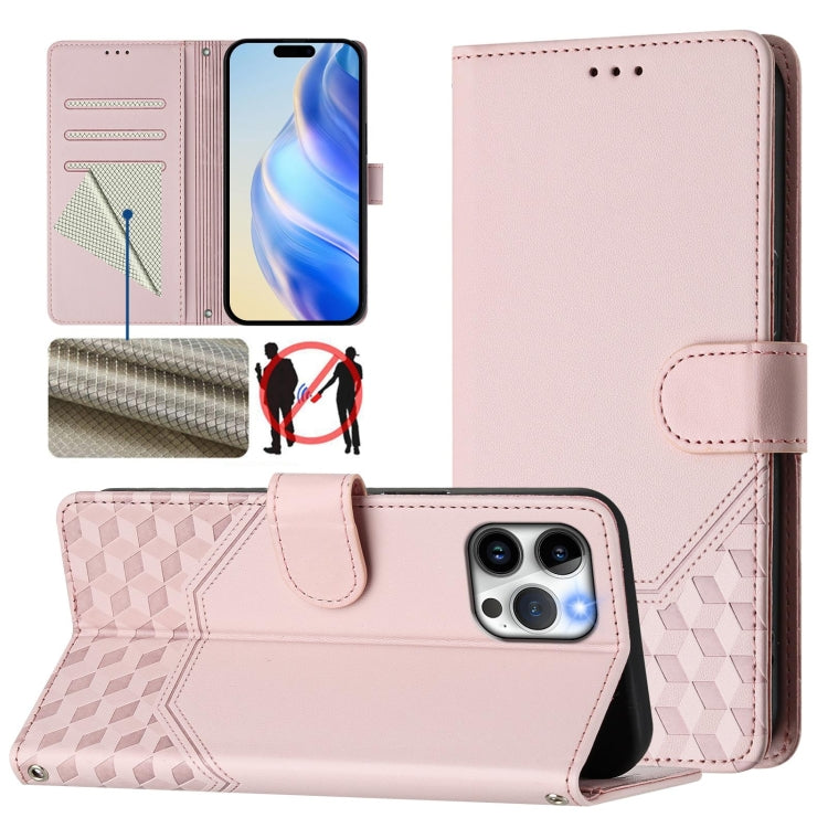 Wabenprägung RFID Leder-Handyhülle, Für iPhone 14 Pro Max, Für iPhone SE 2022 / 2020 / 8 / 7, Für iPhone 13 Pro Max, Für iPhone 13 Pro, Für iPhone 13 mini, Für iPhone 12 / 12 Pro, Für iPhone 12 Pro Max, Für iPhone 12 mini