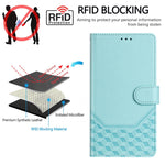 Wabenprägung RFID Leder-Handyhülle, Für iPhone 11 Pro Max, Für iPhone 11, Für iPhone 11 Pro, Für iPhone X / XS, Für iPhone XR, Für iPhone XS Max, Für iPhone 8 Plus / 7 Plus