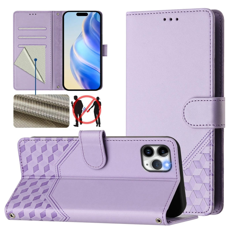 Wabenprägung RFID Leder-Handyhülle, Für iPhone 11 Pro Max, Für iPhone 11, Für iPhone 11 Pro, Für iPhone X / XS, Für iPhone XR, Für iPhone XS Max, Für iPhone 8 Plus / 7 Plus