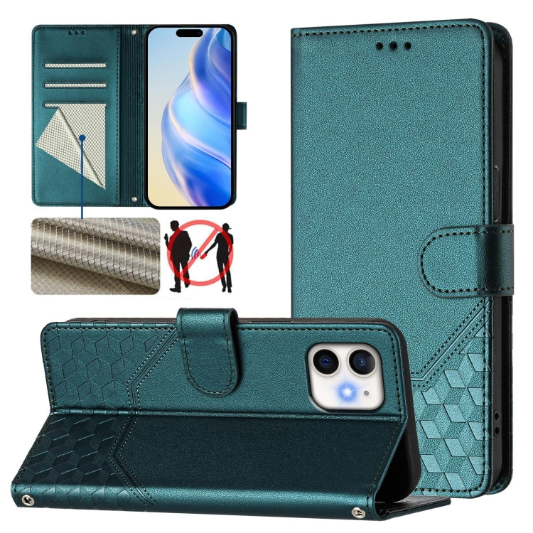 Wabenprägung RFID Leder-Handyhülle, Für iPhone 11 Pro Max, Für iPhone 11, Für iPhone 11 Pro, Für iPhone X / XS, Für iPhone XR, Für iPhone XS Max, Für iPhone 8 Plus / 7 Plus