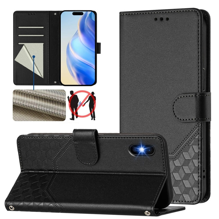 Wabenprägung RFID Leder-Handyhülle, Für iPhone 11 Pro Max, Für iPhone 11, Für iPhone 11 Pro, Für iPhone X / XS, Für iPhone XR, Für iPhone XS Max, Für iPhone 8 Plus / 7 Plus